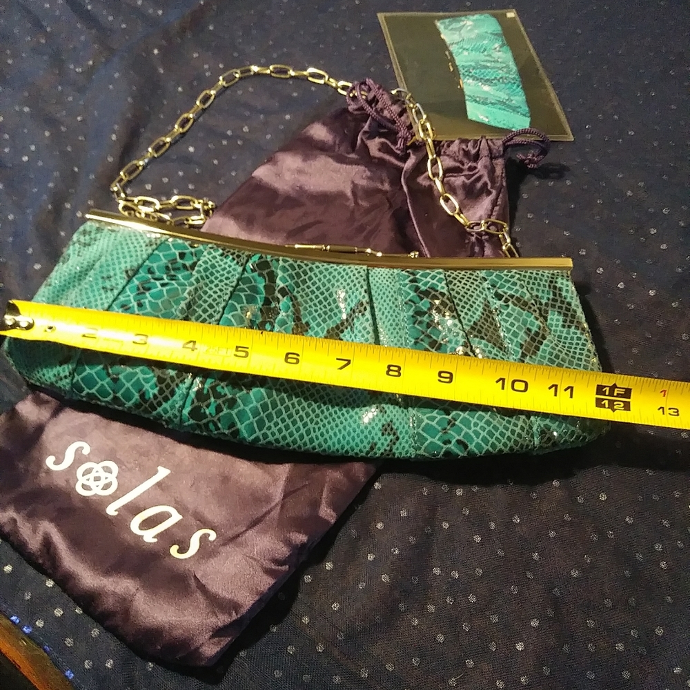 Solas lighted Genuine leather snake print handbag